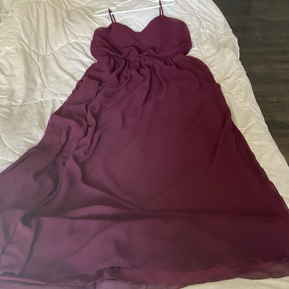 Women’s burgundy long sleeveless dress - Picture 6 of 6